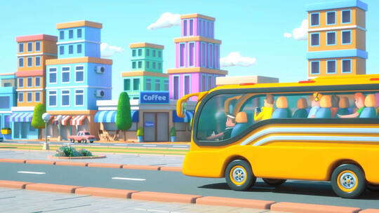 三维巴士旅行社开场动画带通道