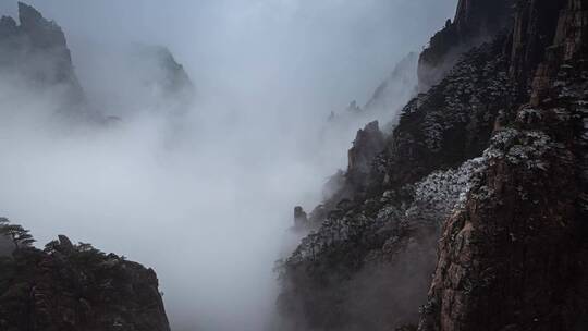 黄山云海雪景雾凇视频素材模板下载