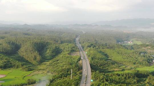 大山高速公路交通航拍