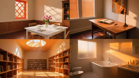 暖色调建筑场景 时间流逝光影变化高清在线视频素材下载