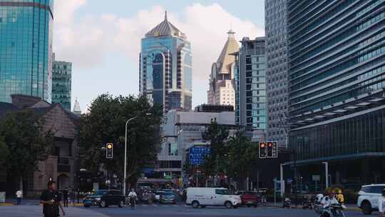 上海城市空镜头建筑写字楼CBD延时