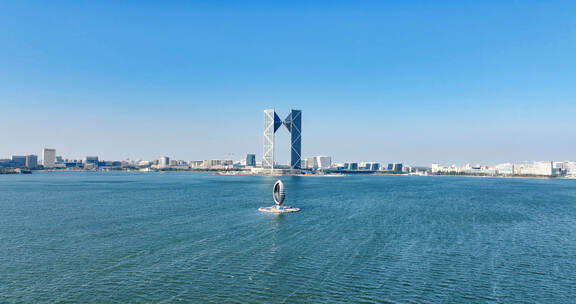 上海滴水湖临港新城航拍