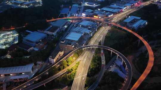 福建三明新城城市夜景灯光航拍