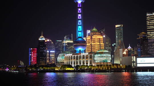 上海外滩夜景夜色旅游业视频素材模板下载