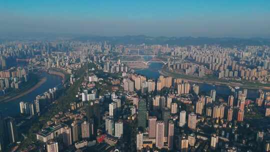 重庆城市风光天际线航拍4k