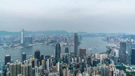 香港城市天际线延时摄影视频素材模板下载