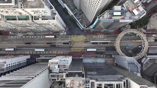 香港铜锣湾街道俯拍