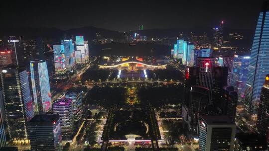 深圳福田夜景航拍