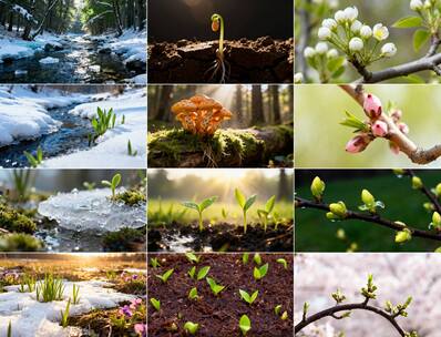 春天冰雪消融万物复苏高清在线视频素材下载