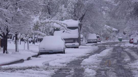 大雪覆盖的街道景观