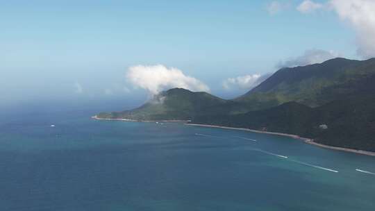 4K航拍深圳大鹏海岸线碧海蓝天