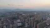 航拍广西百色日落晚霞夕阳高清在线视频素材下载