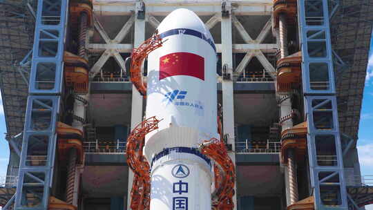 载人航空火箭发射航天火箭运载长征运载火箭视频素材模板下载