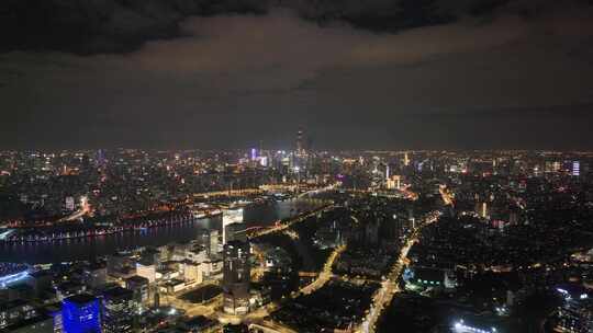 上海浦东新区夜景航拍视频素材模板下载