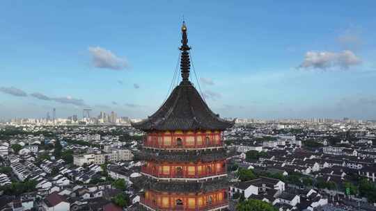 江南姑苏地标报恩寺北寺塔（航拍运镜）