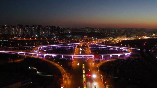 夜晚交通 北京立交 城市交通视频素材模板下载