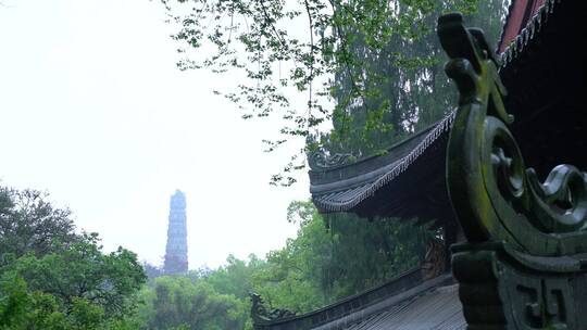 天台山国清寺禅院建筑视频