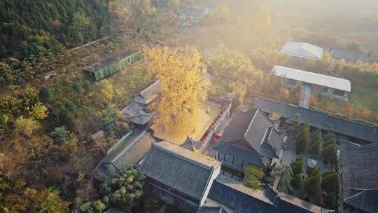 航拍秋天古观音禅寺