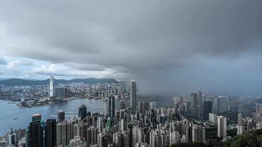 香港暴风雨延时