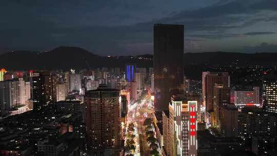 甘肃兰州夜景兰州城市夜景航拍