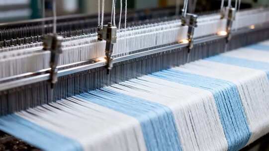 纺织厂织布机织布画面