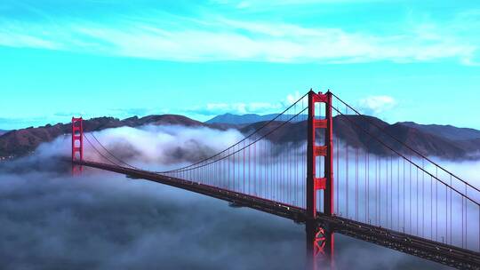 航拍加州旧金山的金门大桥