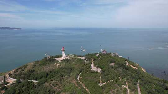 航拍大海海浪沙滩礁石