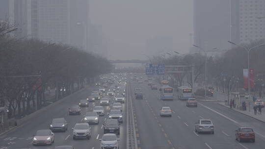 清晨城市车流 北京三环清晨