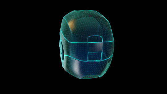 科技线框钢铁侠头盔视频素材模板下载