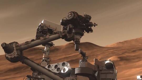 美国宇航局好奇号探索火星表面的动画视频素材模板下载