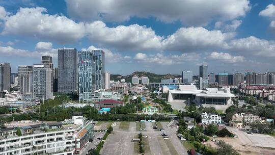 航拍崂山区城市空镜