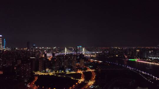 黄浦江南浦大桥夜景航拍