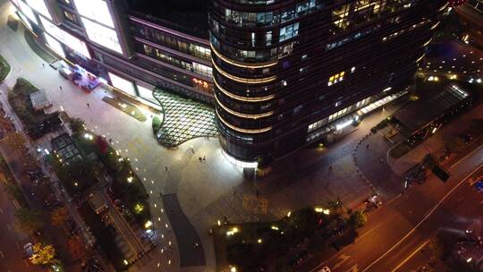 杭州金沙印象城夜景航拍视频素材模板下载