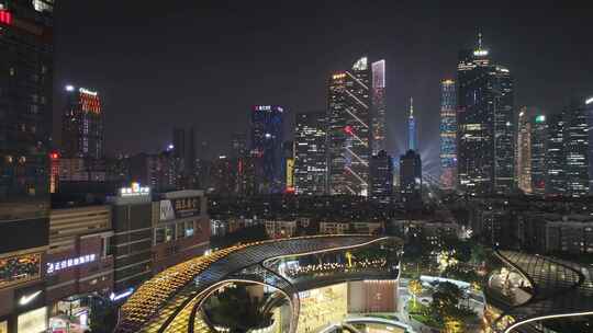 广州珠江新城CBD灯光秀视频素材模板下载