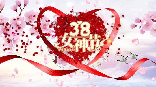 简洁唯美女生节节日宣传展示AE模板