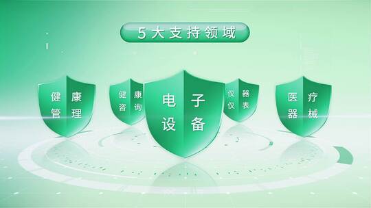 简洁大气科技绿色文字信息板块分类分支