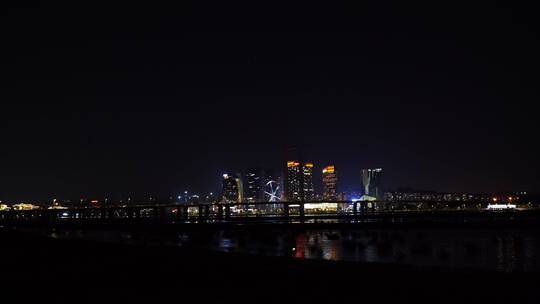 泉州东海泰禾夜景城市夜景江滨晋江大桥夜景