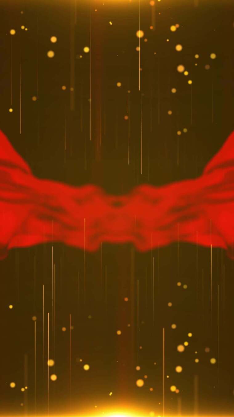 红色绸带粒子背景素材