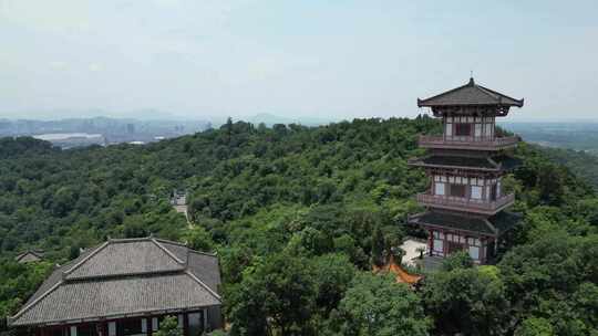 航拍湖北鄂州西山风景区