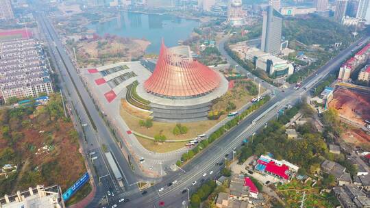 4K航拍株洲神农大剧院3