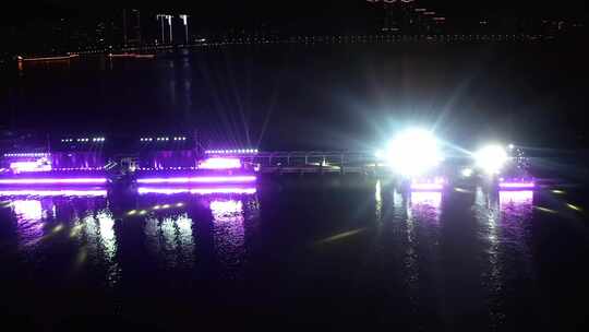 珠海香洲港的灯光二视频素材模板下载