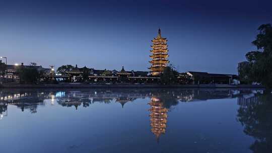 上海人文松江泗泾古镇夜景