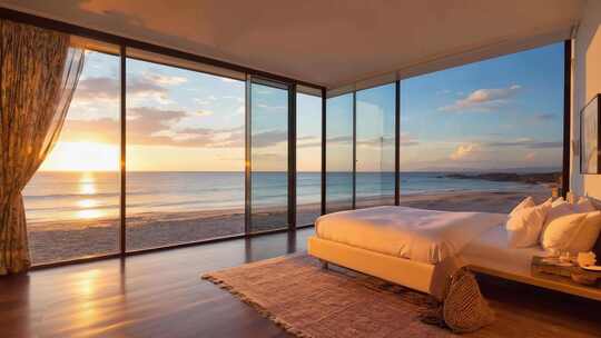 海景卧室日落景观素材