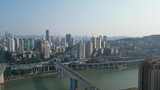 航拍重庆嘉陵江大桥渝澳大桥高清在线视频素材下载