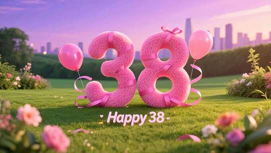 38妇女节户外草地场景