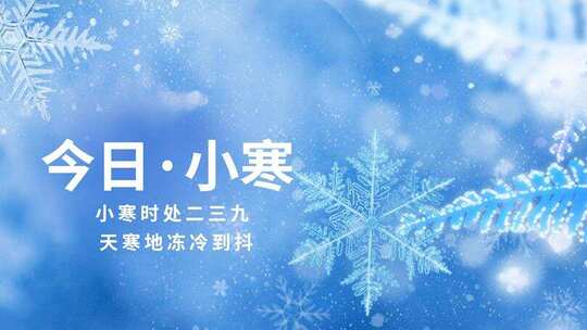 唯美冬季雪花节气小寒片头AE模板