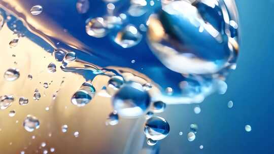 微距水滴特写画面