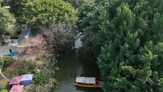 航拍福州城市内河河流 福州白马河