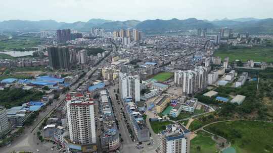 航拍广西柳州地区象州市