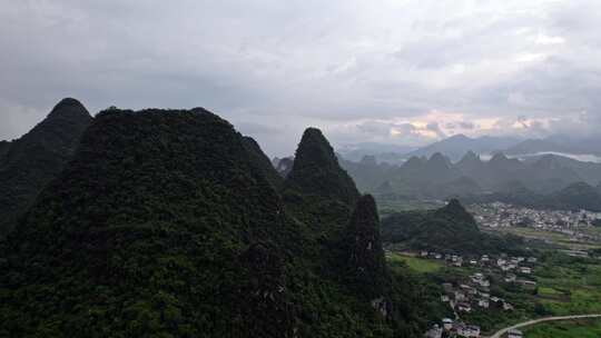 桂林阳朔漓江遇龙河山水自然风光航拍